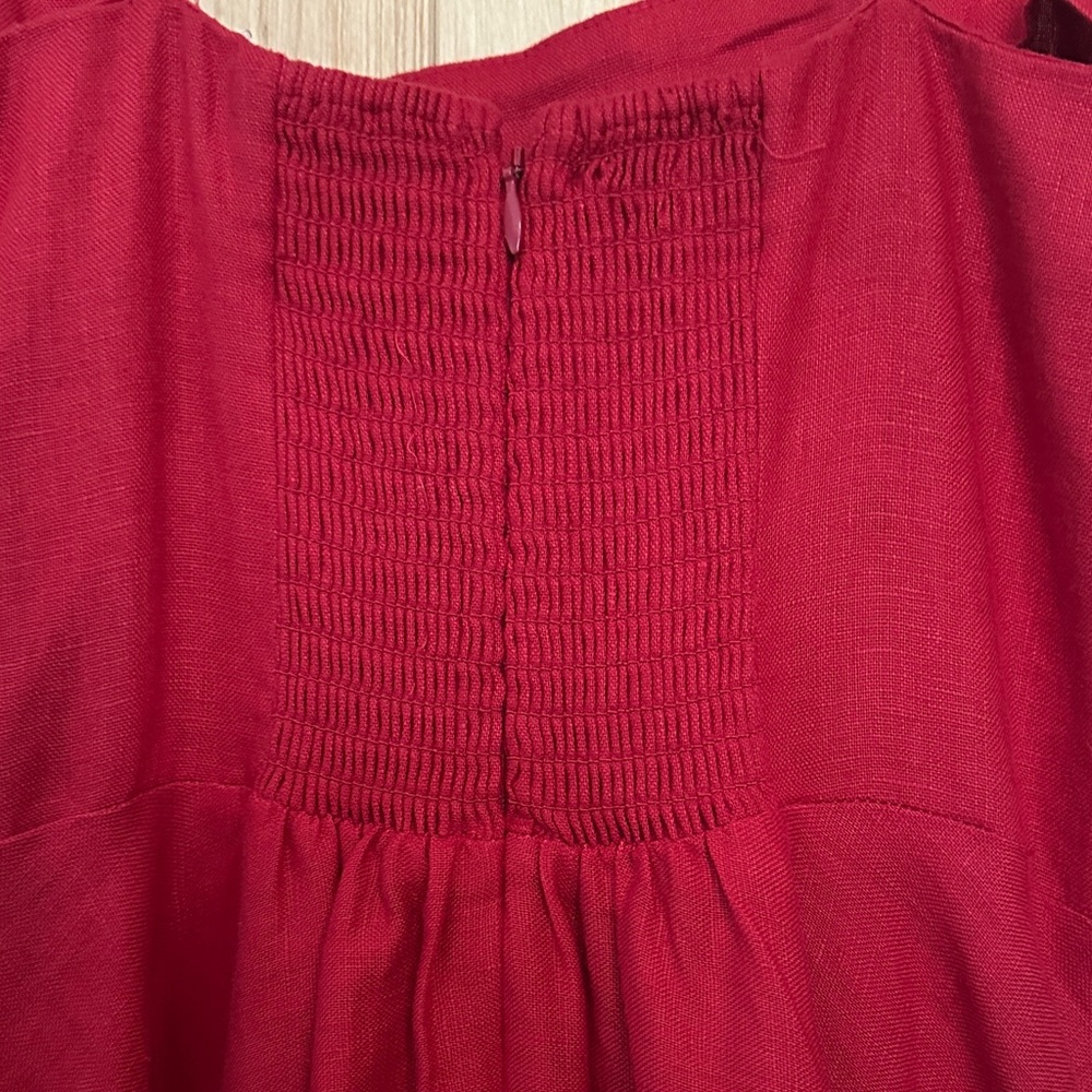 Reformation Monette Dress Red Lipstick Midi Spaghetti Strap Size 6 - Picture 6 of 8